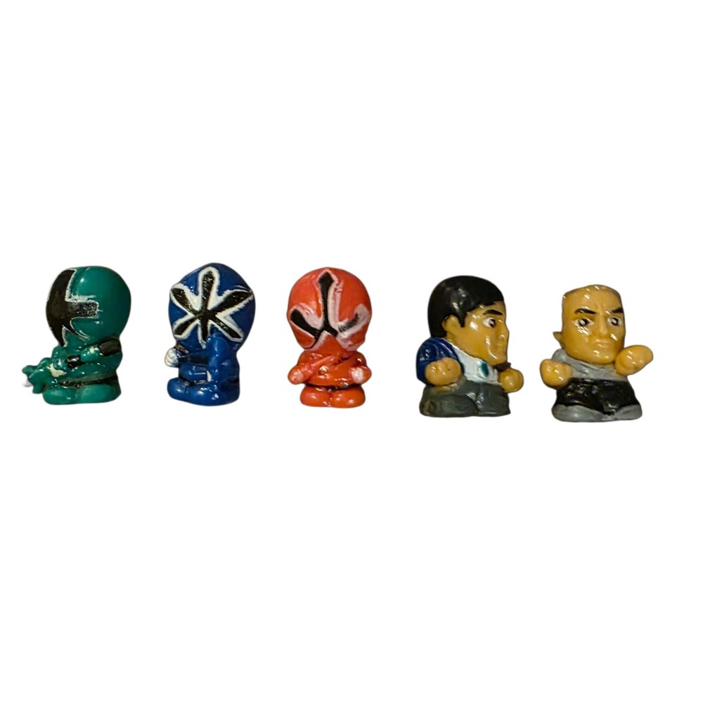 Squinkies Lot Of 5 Mini Figures Power Rangers Warriors‎ Ninja Rubber Figures